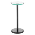 thumbnail image 7 of mDesign Metal and Glass Top Round Accent Side/End Drink Table, Clear/Matte Black, 7 of 7