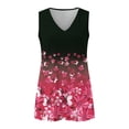 thumbnail image 3 of Gibobby Camiseta sin mangas con cuello en V y estampado de flores degradadas para mujer(Rosa caliente,M), 3 of 5
