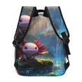 thumbnail image 4 of Xecao Pond Cute Axolotl Backpack, a stylish and functional choice for both men and women, is the perfect basic bookbag for college, work, or travel, 4 of 5