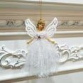 thumbnail image 2 of 3PCS Christmas Angel Plush Doll Hanging Pendant Fairy Fluffy Wing Long Skirt Angel Ornament Xmas Tree Hanging Tag Sign for Festive Home Decor Kids Gift, 2 of 6