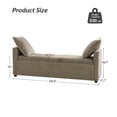 thumbnail image 5 of 59" Storage Bench Upholstered Bed End Foot Stool 2 Throw Pillows Bedroom Entryway Living Room Brown, 5 of 9