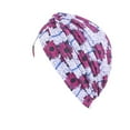 thumbnail image 1 of Turban pour Femmes Polyester Réutilisable Lavable Pliable Casquette Décorative Intérieur Extérieur Marche Travail Bonnet Floral Blanc, 1 of 7