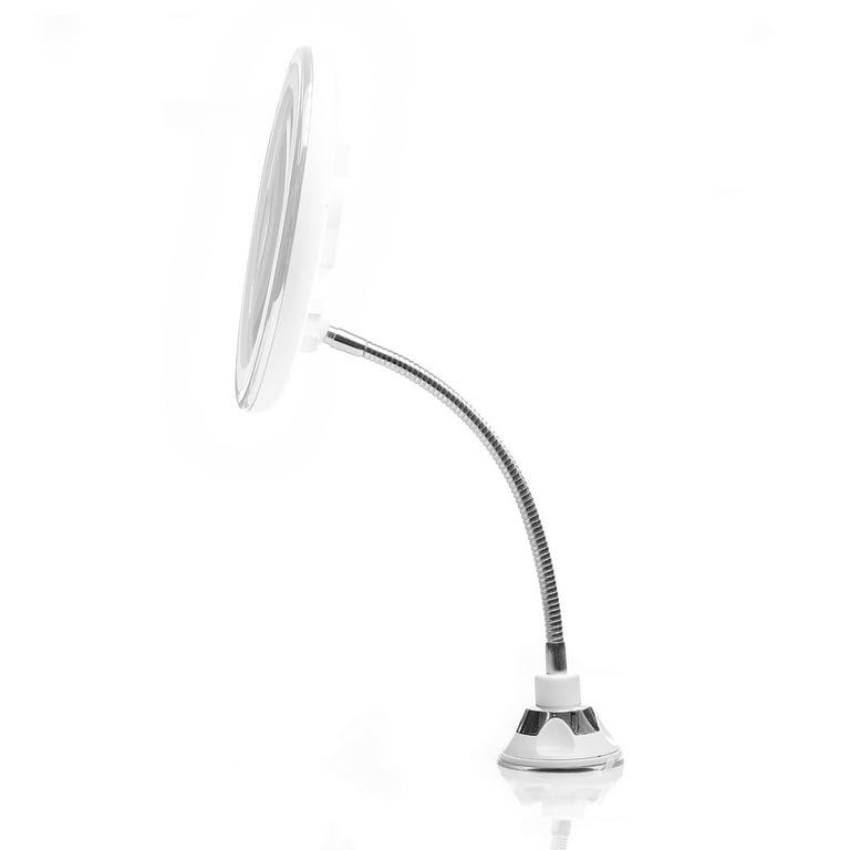 Fancii Chrome Gooseneck Attachment with Locking Suction Cup for Luna Mira and Maya LED Mirror Series (Mirror Not Included)