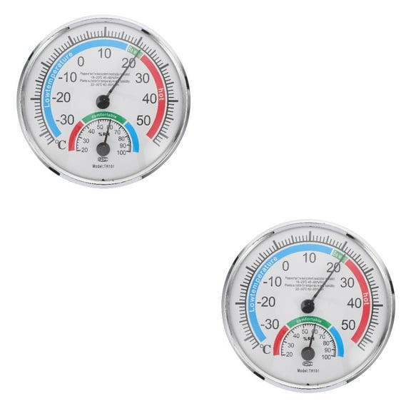 2 PCS Thermometer Indoor Temperature Digital for Home Office Silver