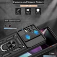 thumbnail image 3 of Moto G Stylus 5G Case（2021）, Motorola G Stylus 5G Case with HD Screen Protector, Heavy Duty Shockproof Phone Cover with Magnetic Kickstand Ring for Motorola Moto G Stylus 5G 2021, Black, 3 of 8