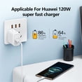 thumbnail image 2 of Cable USB tipo C 10A, Cable de datos de carga súper rápida de 120W, Cable USB de teléfono para Huawei P40 Honor Xiaomi Samsung, Cable de cargador rápido, 2 of 5