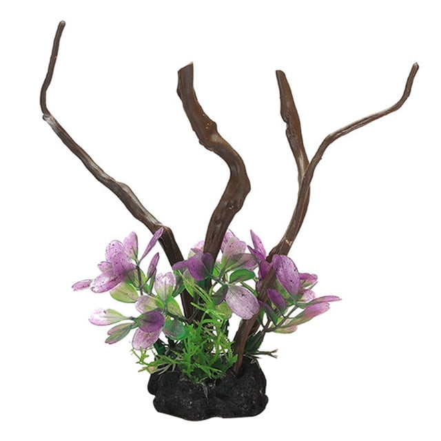 Paisajismo de peceras, nueva decoración de peceras, madera pesada simulada, raíces de árboles, plantas acuáticas simuladas.