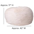 Oversized White Furry Bean Bag Chair for Kids and Adults