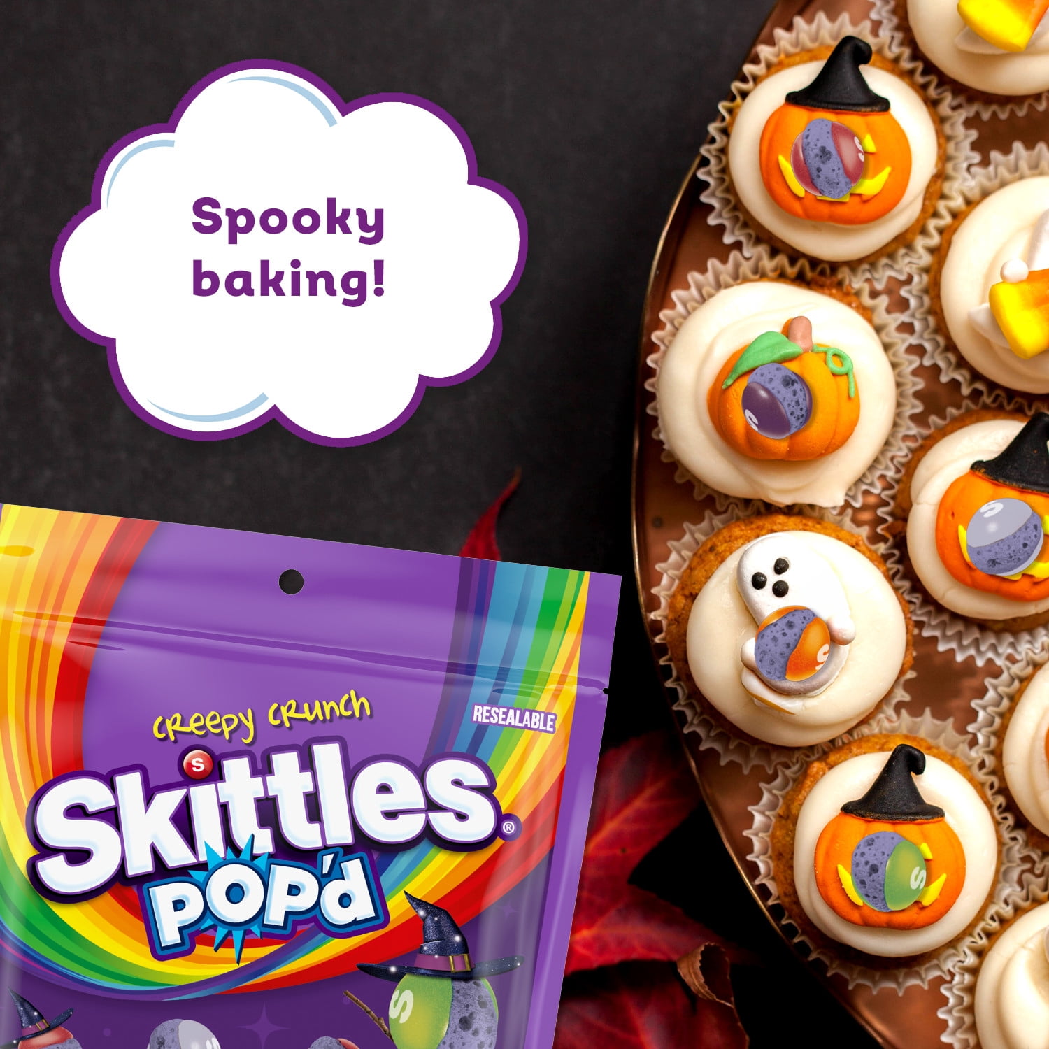 Skittles Pop'd Creepy Crunch Freeze Dried Halloween Candy - 5.5 oz Bag