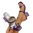 thumbnail image 4 of Wowcloth Women's High Heel Slides - Comfortable Plus Size Solid Color with Transparent and Open Toe Design for Casual Fashion Wear, 4 of 9