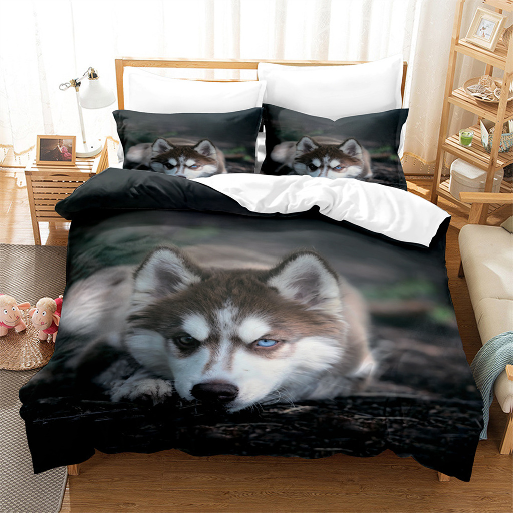 3D Animal Tiger Dog Print Bed Comforter Sets Twin Full Queen King Size Lightweight Bedding Duvet Covers Sets with Pillowcase Walmart