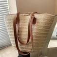 thumbnail image 6 of Straw Beach Bag Summer Woven Shoulder Tote Bags Purse For Women Khaki Bag, Leodye Must Have Household Items, 6 of 6