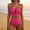 *Hot Pink, variant on ClodeEU Women's Solid Color V Neck Spaghetti Strap Bikini Set with Cutout and Textured High Waist ,Fashion Two Piece Swimsuit Army Green,Womens Plus M