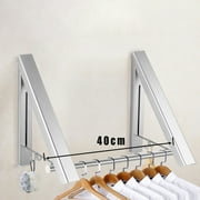 Clothes Hanger - Folding Retractable Clothes Racks| Wall Mounted Clothes Drying Rack| Home Storage Organiser Space Savers for Living Room/Bathroom/Bedroom/Office, Easy Installation