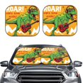thumbnail image 2 of Kll Cool Dinosaur Playing Guitar Windshield Sun Shade 2-Piece Foldable Car Front Window Sunshade For Most Sedans Suv Truck- Medium, 2 of 7