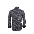 thumbnail image 2 of Men PREMIERE Long Sleeve Button Up Dress Shirt Black White Paisley, 2 of 7