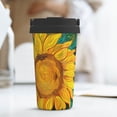 thumbnail image 6 of Honeii Vibrant Sunflower Painting Print Travel Coffee Mug Insulated Coffee Cup with Leakproof Lid, Coffee Tumbler, Reusable Coffee Cups with Seal Lid, 6 of 8