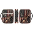 thumbnail image 6 of FOR U DESIGNS Deer American Flag Pattern Bible Cover Case Lightweight Bible Carrying Case Quilted Book Cover Bibles Organizer Cases Bible Carrier with Handle and Zipper, 6 of 7