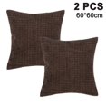 thumbnail image 1 of CHAO Paquete de 2 fundas de almohada decorativas cuadradas de pana suave de 50 x 50 cm, color marrón, 1 of 4