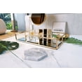 thumbnail image 3 of Gold Mirror Tray, Glass Metal Perfume Tray Dresser Tray Jewelry Tray, Decorative Tray Vanity Makeup Perfume Organizer Tray for Bathroom Bedroom Cosmetics Storage, 3 of 9