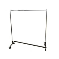 SSWBasics Single-Rail Clothing Rack (Z-Truck Rolling Rack) - 63"W X 24"D X 68"H (Holds