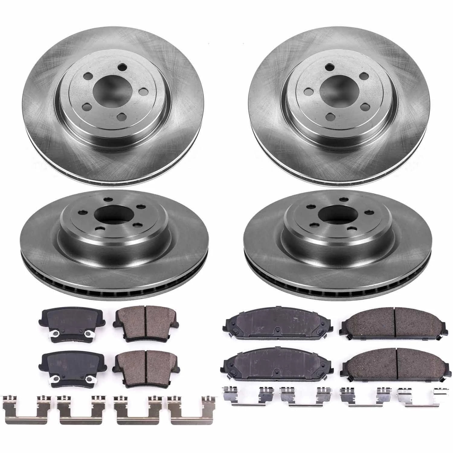 PowerStop Front and Rear Stock Replacement Brake Pad and Rotor Kit Fits: DODGE Select Models KOE5457