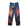 thumbnail image 2 of Vsdgher Starry Sky Meditating Fox Print Mens Pajama Pants Sleep & Lounge Pants, PJ Bottoms With elastic waistb and Pockets, 2 of 5