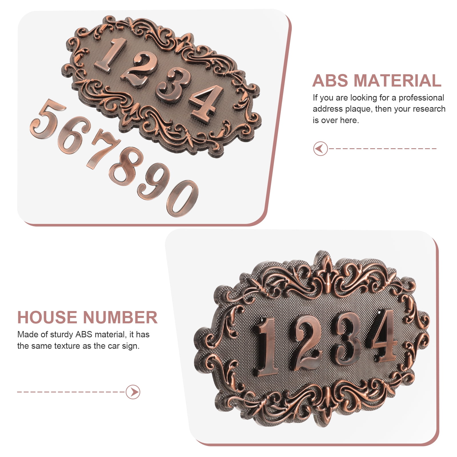 5 Sets Letters House Number Vintage Mailbox Front Door Plaque