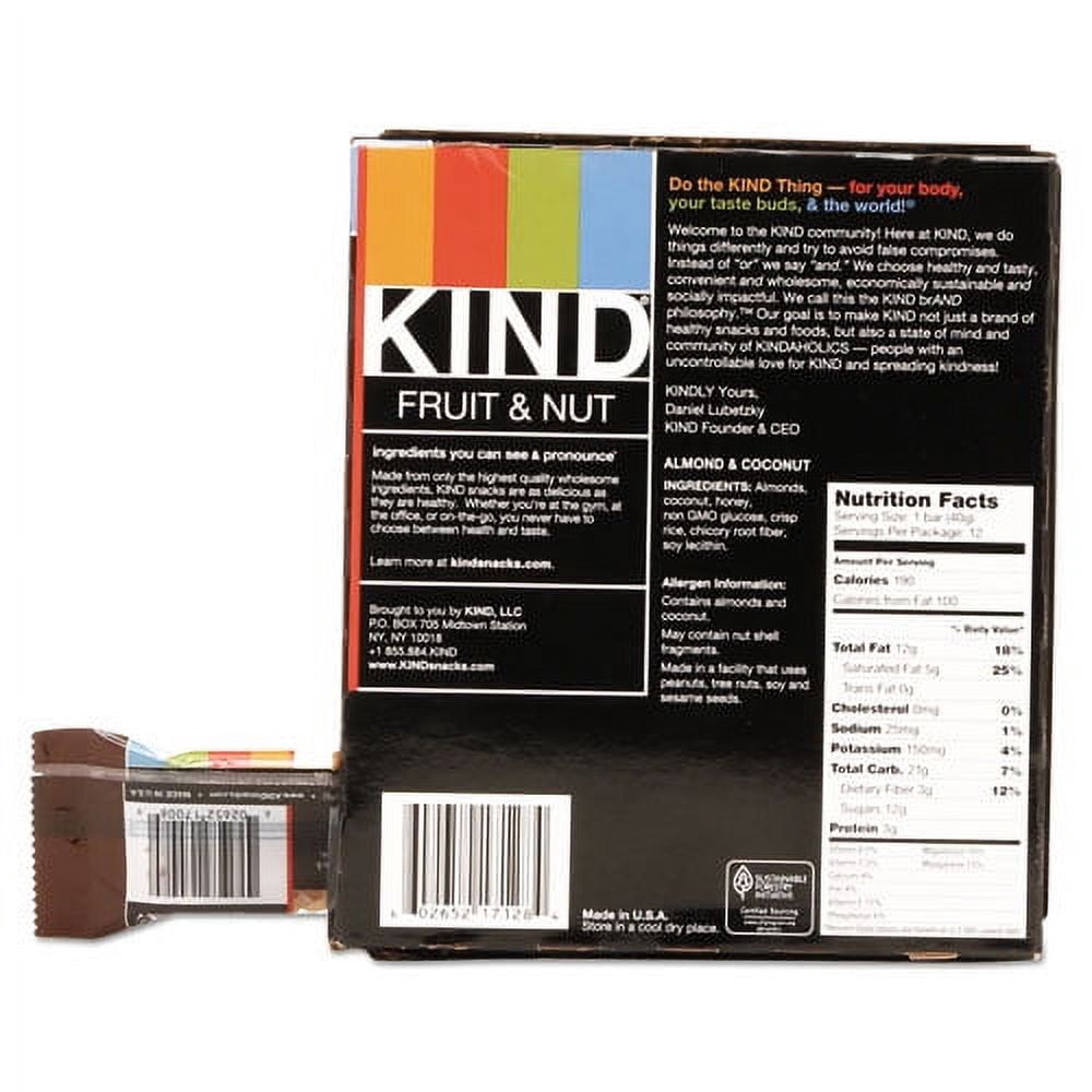 Fruit And Nut Bars, Almond And Coconut, 1.4 Oz, 12/box | Bundle of 2 Boxes