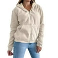 thumbnail image 2 of Womens Zip Up Hoodies Thermal Sherpa Lined Fleece Jacket Long Sleeve Hooded Sweatshirt Fall Fashion Winter Coat, 2 of 4