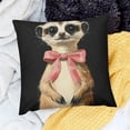 thumbnail image 2 of Patifu Pink Bowknot Throw Pillow Cover ,Meerkat Cushion Cover for Kids Boys Girls,Cartoon Animal Cushion Case,Farmhouse Square Pillowcase for Sofa 20x20in, 2 of 5