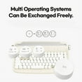 thumbnail image 5 of Bluetooth Wireless Keyboard Office Typewriter Mechanical Feel Tablet Universal Retro Round Keycap Notebook Keyboard,A, 5 of 10