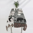 thumbnail image 4 of Rustic Bear Moose Deer Tablecloth, Retro Pine Tree Cabin Country Lodge Camping Vintage Tribal Aztec Table Cover, Water Resistant Wipeable Tablecloths for Kitchen Dinning Room Decor 60"x120", 4 of 6