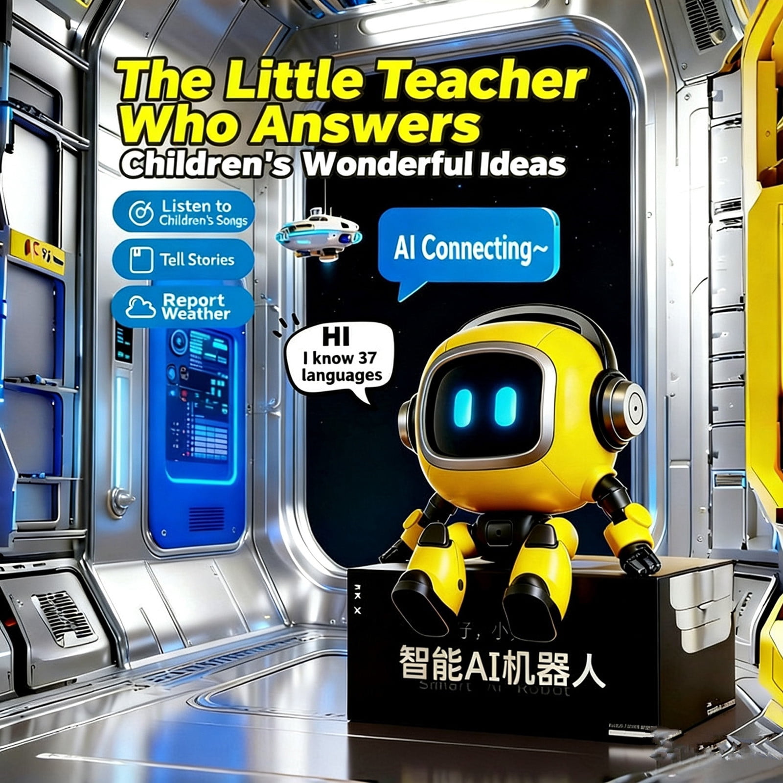 Rirozkan Interactive Smart Robot, Gesture Control Programmable Robot with Voice Response, Educational Toy for Learning and Entertainment, for Gifts and Family Interactive Play, Yellow