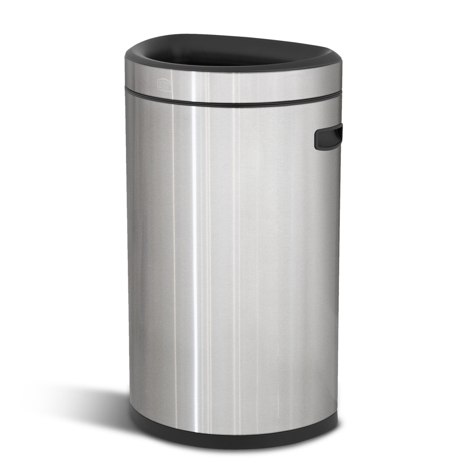 Home Zone Living 13 gal Kitchen Trash Can, Open Top Stainless Steel