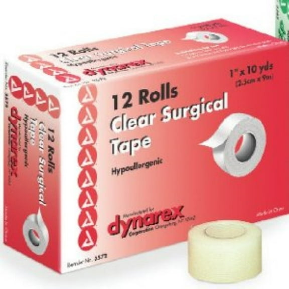 Dynarex Transparent Surgical Tape 1"X10YD 12 Rolls