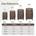 thumbnail image 6 of POVANLI 4 Piece Softshell Expandable Luggage Sets (20/24/28/32''), Lightweight Durable Water Resistant Suitcases with Lock, Exterior Double Pockets, 360°Swivel Spinner Wheels (Brown), 6 of 6