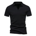 thumbnail image 1 of Birdeem Mode Hommes Décontracté Slim Col Rabattu Couleur Unie Manches Courtes T-Shirt Hauts Blouse, 1 of 9