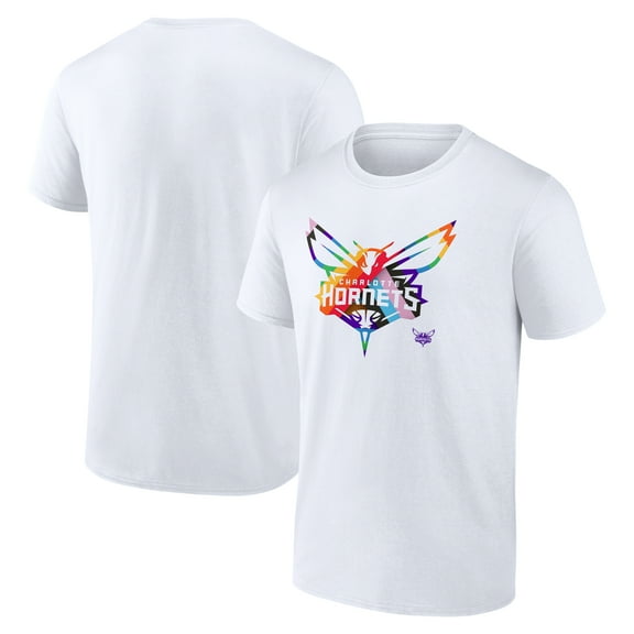 Men's White Charlotte Hornets Team Logo Pride T-Shirt