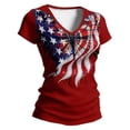 thumbnail image 2 of Felirenzacia Women's 4 of July Graphic T Shirt Basic Printed Round Neck Short Sleeves Tailored Tee Top Wine,L, 2 of 6