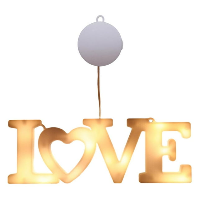 GROWTH TANK LED Light Sign Valentine'S Day with Suction Cup Battery Operated Night Light for LOVE Warm White