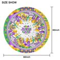 thumbnail image 2 of Festival Purple Yellow Round Table Cloth,Wrinkle Resistant Table Cover with Polyester,Waterproof Reusable Round Table Cloths for Weeding Birthday Tea Party Decorations (Round,60x60inch), 2 of 6