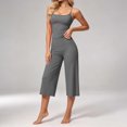 thumbnail image 5 of Zormilly Workout Sets for Women Spaghetti Strap Tank Top Wide Leg Capris Yoga Sets Stretch Soft Sport Sets, S-2XL, 5 of 9