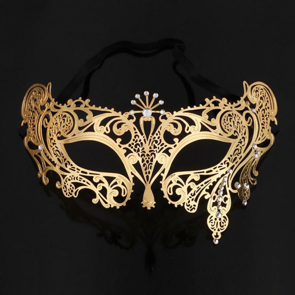 Black Metal Venetian Masquerade Mask Party Costume Mardi Gras Ball Prom 