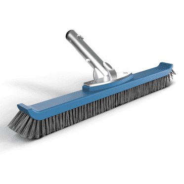 Kemano 17" Heavy Duty Pool Brush Head, Silicon Carbide Bristles, Blue Aluminum Frame