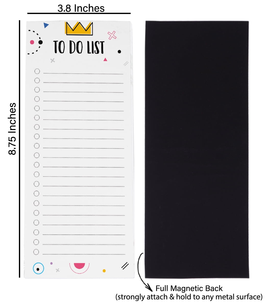 Inkdotpot Pack of 3 Magnetic Fridge To-Do List Notepads- Magnetic Memo Pads For Refrigerator-(50 Sheets Each)-6U