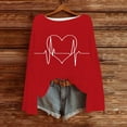 thumbnail image 3 of qucoqpe Valentine's Day Womens Tops Fashion Heart Love Printed Crew Neck Pullover Shirts Long Sleeve Sweatshirts, 3 of 5