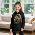 thumbnail image 3 of Psesaysky Girls Tribal Horse Graphic Hoodies Size 9-10 Years Long Sleeve Cartoon Print Pullover Hooded Sweatshirt Cute Casual Tops for Girl, 3 of 7