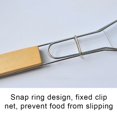 thumbnail image 4 of 1 Pcs Fish Grill Basket, Portable Stainless Steel BBQ Tools, Single Fish Barbecue Clip With Wooden Handle for Meat,Steak, Shrimp, Vegetables, Chops, 4 of 7