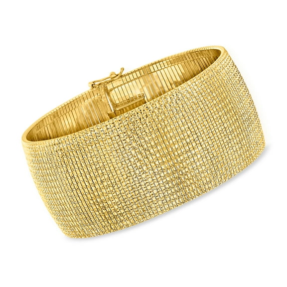 Ross-Simons Italian 30mm 18kt Gold Over Sterling Omega Bracelet, Women's, Adult